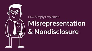 Misrepresentation and Nondisclosure  Contracts  Defenses amp Excuses [upl. by Matheson]