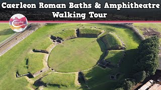 CAERLEON ROMAN BATHS amp AMPHITHEATRE WALES  Walking Tour  Pinned on Places [upl. by Ymled]