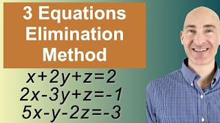 Solving Systems of 3 Equations Elimination [upl. by Yrekaz]