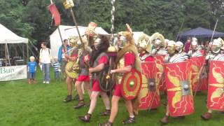 Roman Reenactment at the Amphitheatre in Caerleon Marching In [upl. by Terrag]